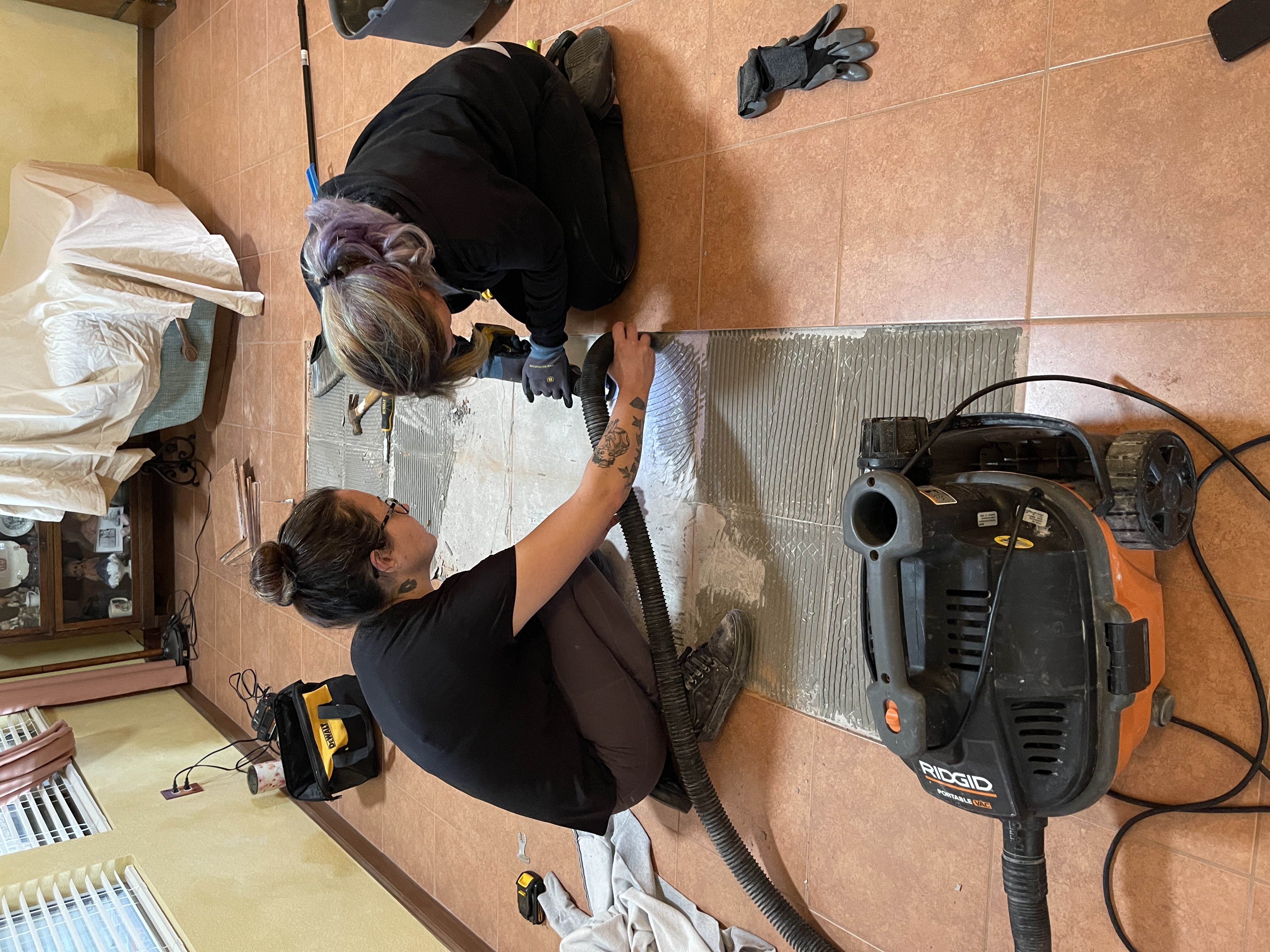 Tucson Tile and Grout experts installing new tile