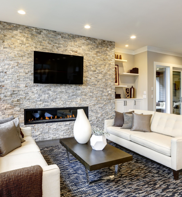 Living room stone restoration services from Tucson Tile and Grout